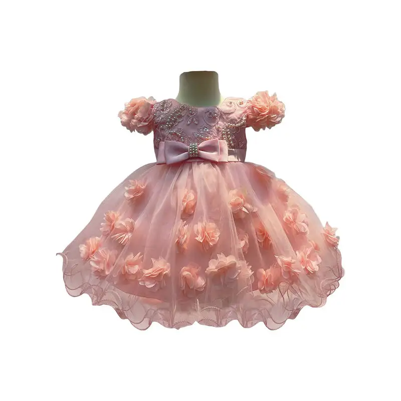 Sweet Flower Girls Tüll Kleid für Kinder Neueste Kleider Design für Hochzeits feier Kind Sommerkleid für Baby Girl Kleid