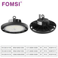 Lumière LED industrielle à haute luminosité FOMSI avec interrupteur à bascule, puissance réglable, 100W-200W, éclairage LED industriel, IP65, étanche, lampe d'entrepôt, lampe d'atelier