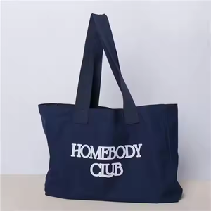 Sac fourre-tout en toile de coton réutilisable durable de grande taille personnalisé avec logo brodé Impression de grande taille Fabriqué en Chine - Product Image 6