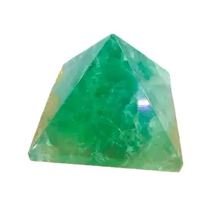 Groene Fluoriet Piramide Kristal Genezende Stenen-2 "Grote Piramide Beeldje Natuursteen Piramide Voor Meditatie