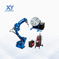 Système de soudage laser robotisé 6 axes avec tête laser 2 kW, positionneur à servomoteur et mandrin, IP67, pour le soudage de brides de tuyaux et de joints de placards