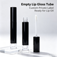 Tubes de gloss cosmétique couleur macaron mat, vente en gros, contenants doux au toucher rose et bleu Morandi, emballage pastel personnalisé avec logo, PETG