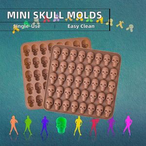 New Arrival Halloween Hot Selling Skull Silicone Mold, Chocolate & <b>Cake</b> Mold, Funny Head Gummy Candy Mold - Product Image 3