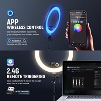 NEEWER RL45C Anneau lumineux LED RGB de 18 pouces à éclairage périphérique de 45 W avec trépied pour téléphone et télécommande