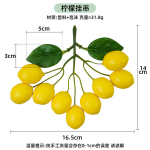 9 người đứng đầu chanh chi nhánh cắt Faux chanh bọt trái cây vẫn còn cuộc sống chụp đạo cụ nhân tạo chanh chuỗi - Product Image 3