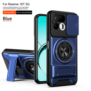 Custodia Magnetica Robusta con Protezione Fotocamera Scorrevole per Oppo Realme 16T 16 <span class=keywords><strong>Pro</strong></span>+ 15T 15 14 <span class=keywords><strong>13</strong></span> 12 11 5G, con Anello di Supporto, Design Sportivo e Impermeabile - Product Image 1