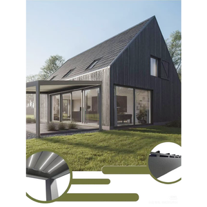 Pergola <span class=keywords><strong>de</strong></span> luxe motorisée, <span class=keywords><strong>toit</strong></span> à lamelles imperméable, aluminium thermolaqué, dimensions personnalisables, balcon, jardin - Product Image 2