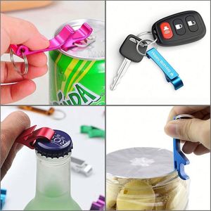 <b>Custom</b> Logo Multi-colors Laser Printed Compact Mini Portable Aluminum Bottle Opener Pocket <b>Keychain</b> for Promotional Activities - Product Image 5