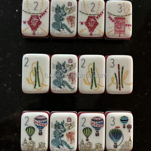 Fichas de Mahjong Acrílicas Personalizadas de 7 Capas con Diseño 'Walk with Me' Tallado, Lujosas, Plegables y Portátiles, 160 Piezas - Product Image 5