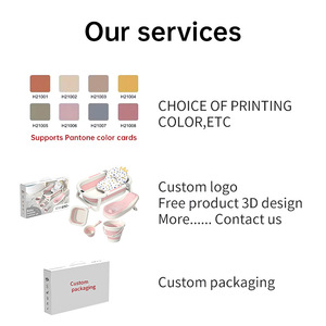 Ensemble de baignoire pliable pour bébé 68 cm rose TPR multifonctionnelle avec siège et accessoires pour 0-12 mois - Product Image 4