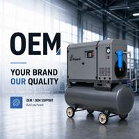 Compresseur d'air à vis portable monophasé 220V 60Hz, 10HP 7.5kW, réservoir d'air 220L, 8-13 bars, pour atelier de réparation de pneus