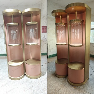 أسطواني وردي وذهبي فاخر مع LED متعدد الطبقات من محلات المجوهرات الراقية - Product Image 2