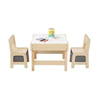 Ensembles de meubles en bois pour enfants Table et chaises à double face pour activités d'enfants Table avec boîte de rangement