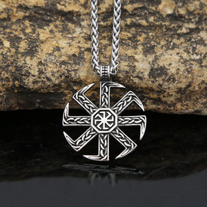 yunnique Slavic <b>Cross</b> Necklace Stainless Steel Viking Pendant Men's Jewelry Gift - Product Image 3