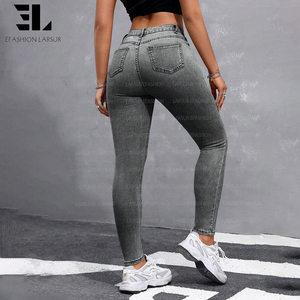 LARSUR Xintang Guangzhou Chine Usine de fabrication de jeans en denim, fournisseur, grossiste, jeans classiques pour femmes, coupe skinny slim - Product Image 4