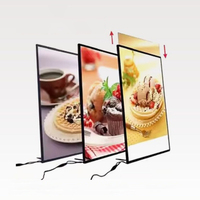 Caja de luz delgada y brillante para interiores personalizada, póster de menú de cambio rápido de imagen, caja de luz ultrafina para restaurante, tienda de bebidas