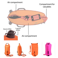 Bouée de bain gonflable de sécurité ceinture réglable coque de téléphone étanche sac sec-flotteurs de remorquage sec accessoires de plongée de natation