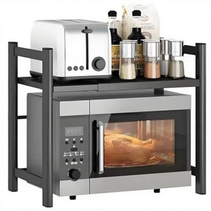 Étagère de four à <span class=keywords><strong>micro</strong></span>-ondes extensible et réglable, support de rangement à 2 niveaux pour grille-pain, conception non pliable pour la cuisine - Vente chaude - Product Image 1