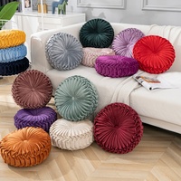 Pouf en velours néerlandais style nordique, coussin de siège épaissi en forme de citrouille, pour balcon, fenêtre en baie, tatami, rebord de fenêtre, sol, avec dossier à roulettes