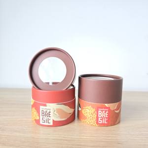 <span class=keywords><strong>Madame</strong></span> Brésil Art Series Red Paper Tube Box mit klarem Fenster deckel Benutzer definierte runde Verpackung für Kaffee Tee Schokolade Geschenk - Product Image 1