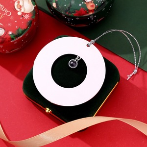 Natale in acciaio inox HD a colori ciondolo di proiezione di foto alla moda ornamento di capodanno con cento lingue 'ti amo - Product Image 3