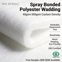Ouate en polyester sans agent blanchissant optique 100 GSM, garnissage doux et sûr pour veste de bébé, combinaison de neige, matelas, OEM
