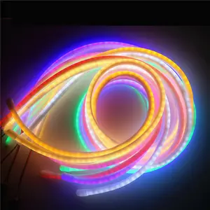 Merah Luar Ruangan 110V 220V 360 Derajat 12V 24V 6X12Mm 6*12Mm RGB Merah Hijau Biru Led Strip Garage Flex Neon Sign