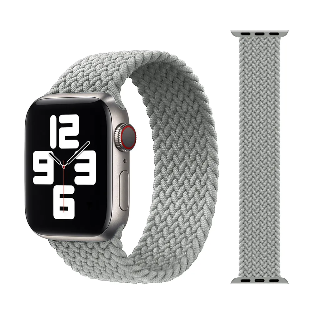 KeepWin Braided Solo Loop Band For Apple Watch Strap 45 44 42 41 40 38 mm Elastic Nylon Bracelet Apple Watch Series 7 6 5 4 3 se
