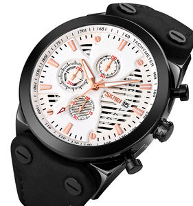 SKMEI9282メンズクォーツウォッチレザーストラップスモールスリーニードル防水ウォッチ - Product Image 4