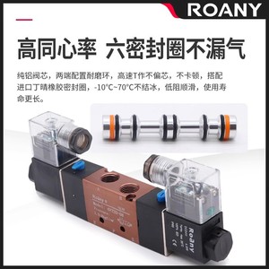 โรนี่ โซลินอยด์วาล์ว 4V330-10C 3 ตำแหน่ง 5 ทิศทาง AC220V DC24V การควบคุมด้วยลมแบบเกลียว - Product Image 5
