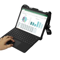Étui portable pour ordinateur portable 13 pouces en TPU et PC avec bandoulière et poignée, noir, design BHX, usage quotidien pour Microsoft Surface Pro 11