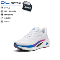 Chaussures de course personnalisées DL unisexes, haute élasticité, plaque en carbone, maille microfibre respirante, dégradé, chaussures de sport OEM ODM