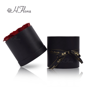 Boîte-cadeau de bouquet de roses fraîches rondes de luxe Hflora - <span class=keywords><strong>Fleur</strong></span> décorative pour anniversaires, mariages, Noël et Thanksgiving - Product Image 4