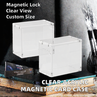 Boîte de protection magnétique rectangulaire en acrylique transparent pour cartes à collectionner, étui de rangement et de présentation pour jeux de cartes TCG