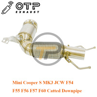 Tuyau d'échappement OTP pour Mini Coo per S MK3 JCW F54 F55 F56 F57 F60 2.0T 2.0L Catted Downpipe avec 200cc Sport Cat SUS304