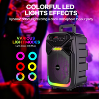 Altavoces Recargables para Fiestas con Luces LED de Colores Cambiantes, 8 Pulgadas, 1 Micrófono, Altavoz para Karaoke al Aire Libre