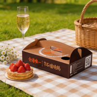 Boîtes en papier kraft recyclé personnalisées en gros pour plats à emporter, emballages pliables pour poulet rôti, pizza, canard et oie