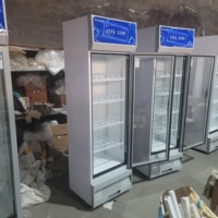 Vitrine Réfrigérée Verticale de 388 L, 5 Niveaux, Éclairage LED, Porte Vitrée Simple pour Boissons, Réfrigérateur d'Affichage pour Supermarché