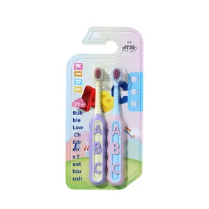 Vente chaude Lettre <span class=keywords><strong>2</strong></span>-Pack <span class=keywords><strong>Brosse</strong></span> <span class=keywords><strong>À</strong></span> <span class=keywords><strong>Dents</strong></span> Pour Enfants 3-12 <span class=keywords><strong>Ans</strong></span> Mignon <span class=keywords><strong>Bébé</strong></span> Nuage Doux Nylon Poils Poignée En Plastique Sans Bpa - Product Image 4