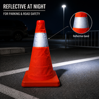 Cône de signalisation routière pliable portable de 30 cm, orange, pour le stationnement et le contrôle du trafic
