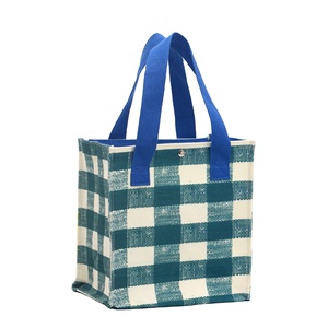 Mode grand fourre-tout recyclé réutilisable laminé PP tissé sacs isothermes avec fermeture éclair isolé thermique pour le déjeuner - Product Image 1