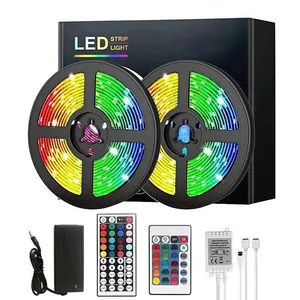 HOTOOK-tira de Luces LED inteligente con control remoto, luz LED Cob Flexible de 12V, 5050 RGB, 5 metros, impermeable, precio barato