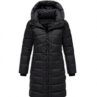 Manteau long d'hiver pour femme en duvet, écologique, fourrure épaisse, rembourré, avec cordon de serrage à la taille, fermeture éclair, en coton