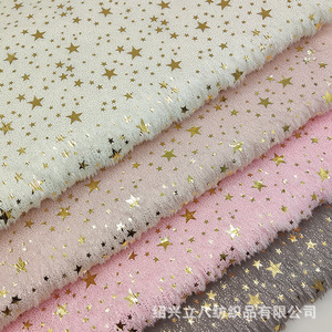 HG24002 Tissu <span class=keywords><strong>polaire</strong></span> en peluche de flanelle de corail super doux et chaud 100% polyester imprimé d'étoiles scintillantes argentées - Product Image 5