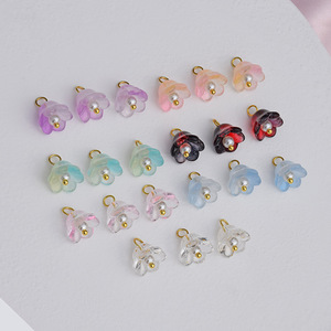 Lily Valley Flower Charms, pendentifs floraux en acrylique pour bijoux à bricoler soi-même Collier Bracelet Boucles d'oreilles - Product Image 1