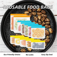 Sacs de conservation alimentaire réutilisables, étanches, pour congélateur, avec fermeture éclair, en PEVA, recyclables, pour gâteaux