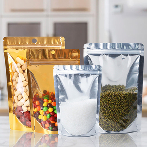 Silver Transparent Food Packaging Baggies Aluminum Foil Zip Lock Plastic Stand up <strong>Pouches</strong> with Ziplock and Clear Window - Product Image 5