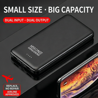 Batterie externe LT63 10000mAh, charge rapide 2.1A, double entrée Micro Type-C, double sortie USB, sécurité 9 couches UN38.3, OEM, voyage