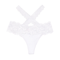 Culotte blanche en dentelle superposée sexy pour femmes, sous-vêtements en coton pour femmes