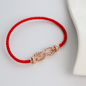 Nouvel An du Serpent : Bracelet en cordon rouge délicat, motif zodiacal, vintage, polyvalent, haut de gamme, tressé à la main pour femme - Product Image 1